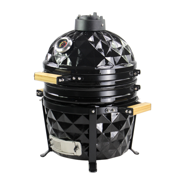 TOPQ Diamond Texture Mini barbecue en c&eacute;ramique 15 pouces pour la cuisine en plein air
